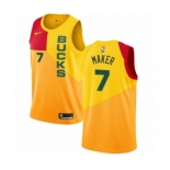 Women's Nike Milwaukee Bucks #7 Thon Maker Swingman Yellow NBA Jersey - City Edition