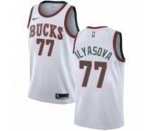 Women's Nike Milwaukee Bucks #77 Ersan Ilyasova Swingman White Fashion Hardwood Classics NBA Jersey