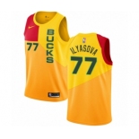 Women's Nike Milwaukee Bucks #77 Ersan Ilyasova Swingman Yellow NBA Jersey - City Edition