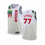 Women's Nike Milwaukee Bucks #77 Ersan Ilyasova White Swingman Jersey - Earned Edition