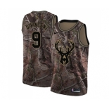 Women's Nike Milwaukee Bucks #9 Donte DiVincenzo Swingman Camo Realtree Collection NBA Jersey