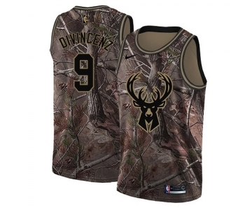 Women's Nike Milwaukee Bucks #9 Donte DiVincenzo Swingman Camo Realtree Collection NBA Jersey