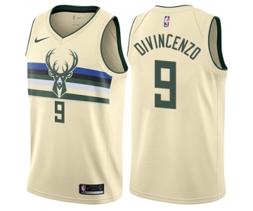 Women's Nike Milwaukee Bucks #9 Donte DiVincenzo Swingman Cream NBA Jersey - City Edition