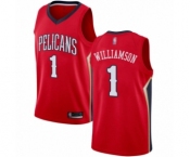 Women's New Orleans Pelicans #1 Zion Williamson Swingman Red Basketball Jersey Statement Edition