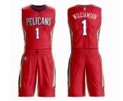 Women's New Orleans Pelicans #1 Zion Williamson Swingman Red Basketball Suit Jersey Statement Edition