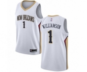 Women's New Orleans Pelicans #1 Zion Williamson Swingman White Basketball Jersey - Association Edition