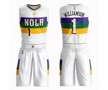 Women's New Orleans Pelicans #1 Zion Williamson Swingman White Basketball Suit Jersey - City Edition