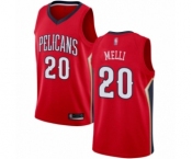 Women's New Orleans Pelicans #20 Nicolo Melli Swingman Red Basketball Jersey Statement Edition