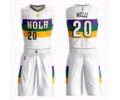 Women's New Orleans Pelicans #20 Nicolo Melli Swingman White Basketball Suit Jersey - City Edition