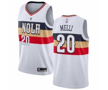 Women's New Orleans Pelicans #20 Nicolo Melli White Swingman Jersey - Earned Edition