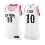 Women's Nike New Orleans Pelicans #10 Tony Carr Swingman White Pink Fashion NBA Jersey