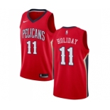 Women's Nike New Orleans Pelicans #11 Jrue Holiday Authentic Red Alternate NBA Jersey Statement Edition