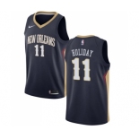 Women's Nike New Orleans Pelicans #11 Jrue Holiday Swingman Navy Blue Road NBA Jersey - Icon Edition