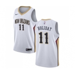 Women's Nike New Orleans Pelicans #11 Jrue Holiday Swingman White Home NBA Jersey - Association Edition