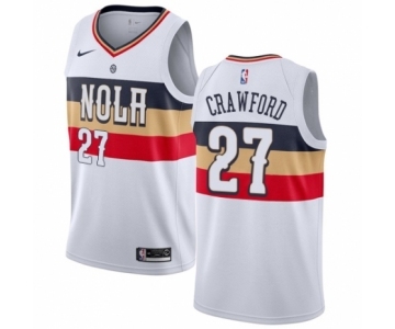 Women's Nike New Orleans Pelicans #27 Jordan Crawford White Swingman Jersey - Earned Edition