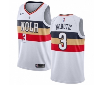 Women's Nike New Orleans Pelicans #3 Nikola Mirotic White Swingman Jersey - Earned Edition