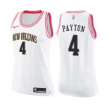 Women's Nike New Orleans Pelicans #4 Elfrid Payton Swingman White Pink Fashion NBA Jersey