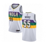 Women's Nike New Orleans Pelicans #55 E'Twaun Moore Swingman White NBA Jersey - City Edition