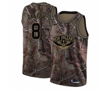 Women's Nike New Orleans Pelicans #8 Jahlil Okafor Swingman Camo Realtree Collection NBA Jersey