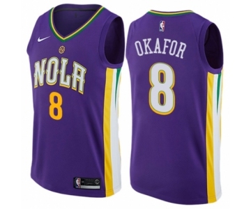 Women's Nike New Orleans Pelicans #8 Jahlil Okafor Swingman Purple NBA Jersey - City Edition