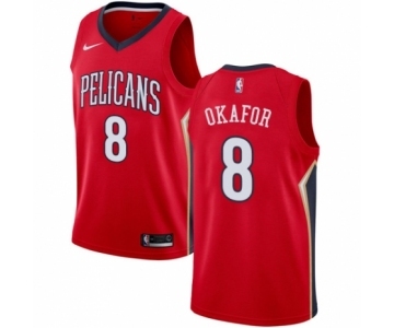 Women's Nike New Orleans Pelicans #8 Jahlil Okafor Swingman Red NBA Jersey Statement Edition