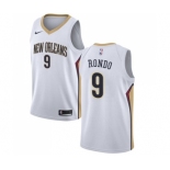 Women's Nike New Orleans Pelicans #9 Rajon Rondo Swingman White Home NBA Jersey - Association Edition