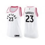 Women Nike Toronto Raptors #23 Fred VanVleet White Pink NBA Swingman Fashion Jersey