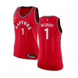 Women's Nike Toronto Raptors #1 Tracy Mcgrady Swingman Red Road NBA Jersey - Icon Edition