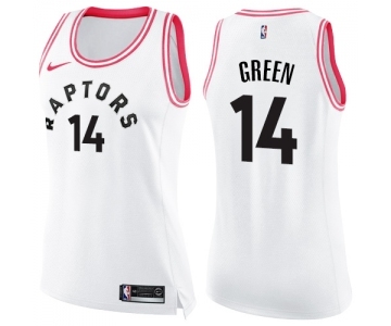 Women's Nike Toronto Raptors #14 Danny Green Swingman White Pink Fashion NBA Jersey