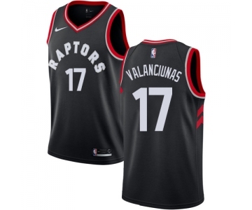 Women's Nike Toronto Raptors #17 Jonas Valanciunas Swingman Black Alternate NBA Jersey Statement Edition