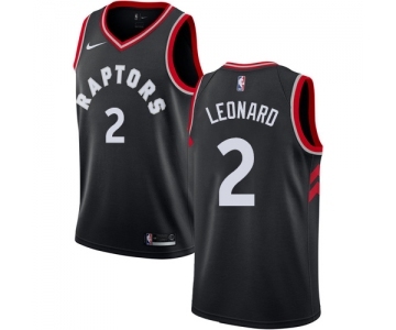 Women's Nike Toronto Raptors #2 Kawhi Leonard Swingman Black NBA Jersey Statement Edition