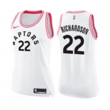 Women's Nike Toronto Raptors #22 Malachi Richardson Swingman White Pink Fashion NBA Jersey