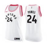 Women's Nike Toronto Raptors #24 Norman Powell Swingman White Pink Fashion NBA Jersey