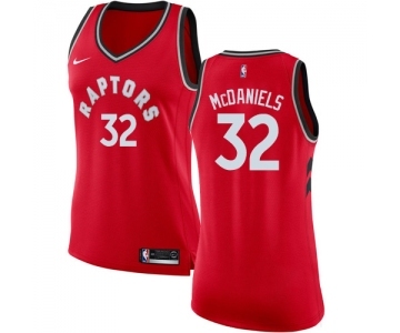 Women's Nike Toronto Raptors #32 KJ McDaniels Swingman Red Road NBA Jersey - Icon Edition