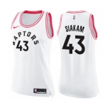 Women's Nike Toronto Raptors #43 Pascal Siakam Swingman White Pink Fashion NBA Jersey