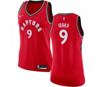 Women's Nike Toronto Raptors #9 Serge Ibaka Swingman Red Road NBA Jersey - Icon Edition