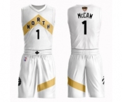 Women's Toronto Raptors #1 Patrick McCaw Swingman White 2019 Basketball Finals Bound Suit Jersey - City Edition