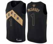 Women's Toronto Raptors #1 Tracy Mcgrady Swingman Black 2019 Basketball Finals Bound Jersey - City Edition