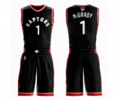 Women's Toronto Raptors #1 Tracy Mcgrady Swingman Black 2019 Basketball Finals Bound Suit Jersey Statement Edition