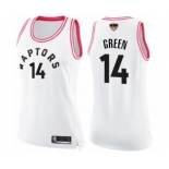 Women's Toronto Raptors #14 Danny Green Swingman White Pink Fashion 2019 Basketball Finals Bound Jersey