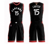 Women's Toronto Raptors #15 Vince Carter Swingman Black 2019 Basketball Finals Bound Suit Jersey Statement Edition