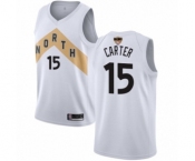 Women's Toronto Raptors #15 Vince Carter Swingman White 2019 Basketball Finals Bound Jersey - City Edition