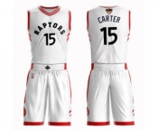 Women's Toronto Raptors #15 Vince Carter Swingman White 2019 Basketball Finals Bound Suit Jersey - Association Edition