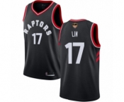 Women's Toronto Raptors #17 Jeremy Lin Swingman Black 2019 Basketball Finals Bound Jersey Statement Edition