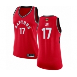 Women's Toronto Raptors #17 Jeremy Lin Swingman Red 2019 Basketball Finals Bound Jersey - Icon Edition