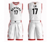 Women's Toronto Raptors #17 Jeremy Lin Swingman White 2019 Basketball Finals Bound Suit Jersey - Association Edition