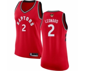 Women's Toronto Raptors #2 Kawhi Leonard Swingman Red 2019 Basketball Finals Bound Jersey - Icon Edition