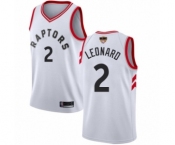 Women's Toronto Raptors #2 Kawhi Leonard Swingman White 2019 Basketball Finals Bound Jersey - Association Edition