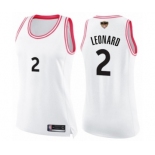 Women's Toronto Raptors #2 Kawhi Leonard Swingman White Pink Fashion 2019 Basketball Finals Bound Jersey