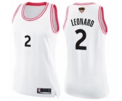 Women's Toronto Raptors #2 Kawhi Leonard Swingman White Pink Fashion 2019 Basketball Finals Bound Jersey